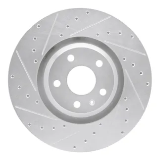 R1 Concepts EDZ-73054L Brake Rotor Drilled and Slotted Silver
